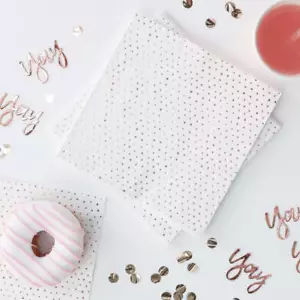 Spotty Print Rose Gold Polka Dot Napkins 16pk Birthday Party Serviettes Decor - Picture 1 of 5