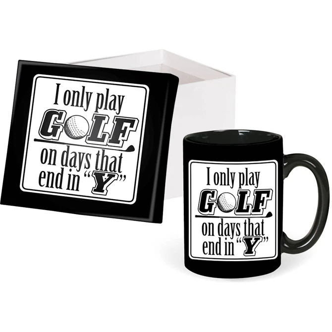 Taza de café en caja--Solo golf en días que terminan en "Y"-por Carson Home #64300 Foto 1 de 1