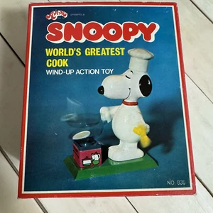 Vintage Aviva Snoopy World's Greatest Cook Aufziehspielzeug in Box Peanuts - Bild 1 von 5