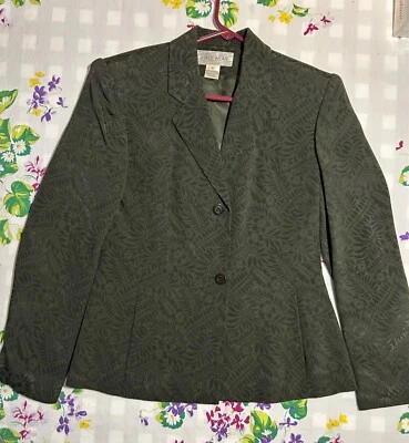 Blazer para mujer Jones Wear talla 6 diseño floral helecho verde profundo Foto 1 de 4