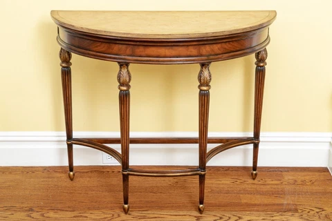 Vintage Drexel Heritage Demilune Console Table Cover