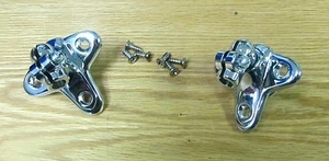 1955 1956 1957 1958 CHEVY CHROME SUN VISOR BRACKETS with MOUNTING SCREWS , pair - Picture 1 of 2