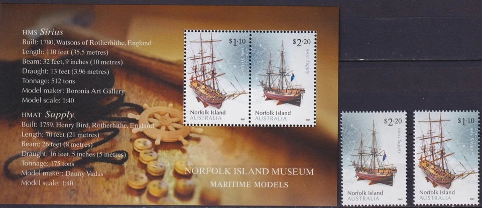 Australia, Norfolk Island 2021 Transport, Ships, Museum: Maritime Models MNH** - Image 1 of 1