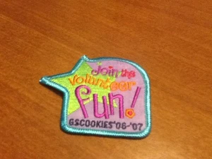 Bestickter Aufnäher Pfadfinderinnen Bügelbild Patch Join the Volunteer Fun GS Cookies - Bild 1 von 3
