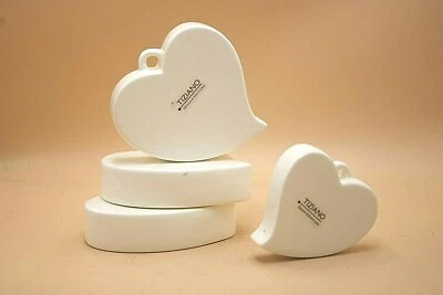 Tiziano Design Keramik Herzen Figuren Weihnachtsschmuck Porzellanfigur 4tlg. Set - Bild 1 von 4