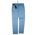Jean Biani Mens Chino Trousers Summer Sli Fit 52 32/32 W32 L32 Light Blue New
