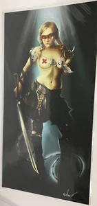 Echo Chernik Estampado Firmado 24 Pulgadas X 12 Pulgadas ¡Cueva del Hombre Muy Erótica y Sensual!¡! - Imagen 1 de 9