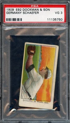 BB - 1909 E92 - Dockman & Son - Germany Schaefer - PSA 3 - VG - Image 1 of 2