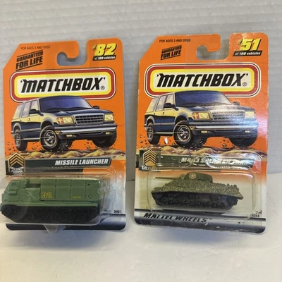 Vintage Matchbox Military M4A3 Sherman Tank & Missile Launcher Lot of 2 Diecast - Image 1 of 4