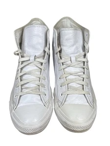 Converse All-Star Chuck Taylor Hi Top Talla W 10.5 M 8.5 - Triple Cuero Blanco - Imagen 1 de 6
