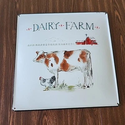 Letrero de porcelana sobre acero de colección granja lechera de Anne Tavoletti muy bueno 14" Foto 1 de 4