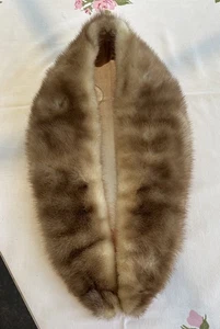 Ca. 1960's Era Mink Collar Light Brown Lined - Bild 1 von 9