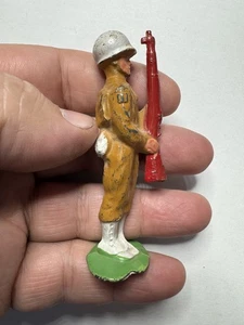 Vintage Barclay Manoil Blei Armee Soldat bei Parade Aufmerksamkeit - Bild 1 von 10