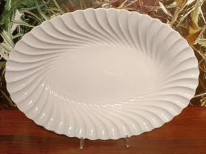HAVILAND Limoges France RAMBLAS bianco, elegante piatto ovale / ciotola 34 cm x 23 cm - Foto 1 di 6