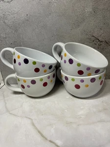 Simple Addition Polka Dots Pampered Chef - Dots Large Mugs x4 - Picture 1 of 3