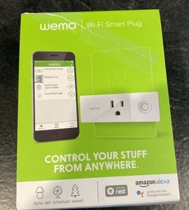 WeMo WiFi-fähiger Mini Smart Plug - Weiß (F7C063) funktioniert mit Nest Alexa Google - Bild 1 von 3