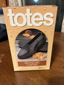NEW TOTES Men's Geometric Rubber Overshoe Loafer - BLACK L Size 9 1/2- 11 NIB - Picture 1 of 7