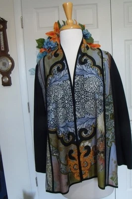 Women's Citron Santa Monica  Long Sleeve open front top silk blend Size L NWOT - Image 1 of 4