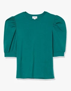 New " The Drop " Womens Mariko Puff-Sleeve Crewneck T-Shirt Small Pacific Teal - Picture 1 of 7