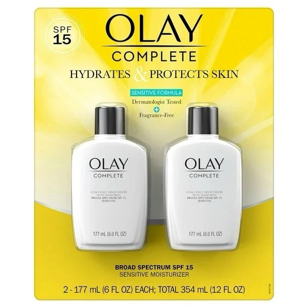 Crema hidratante sensible completa Olay FPS 15 6 fl oz paquete de 2 Foto 1 de 4