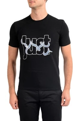 Just Cavalli Men's Black Graphic Print Crewneck T-Shirt Sz S M L XL 2XL - Image 1 of 4