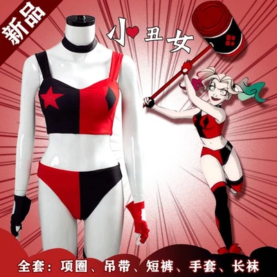 El Escuadrón Suicida Harleen Conjunto de Calcetines Cortos Juegos con disfraces Harley Quinn Conjunto Disfraz Foto 1 de 4