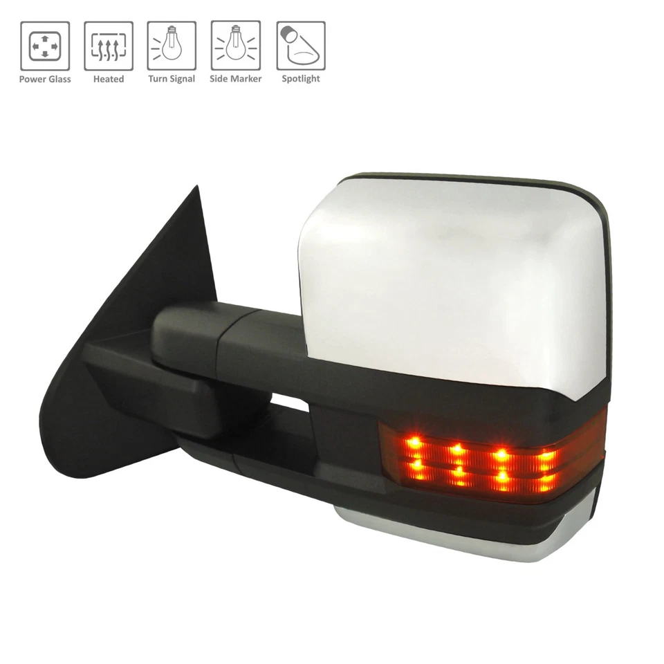 Chrome Driver Side Door Mirror fits 2015-2018 Chevrolet Silverado 1500 84228887 - Image 1 of 1