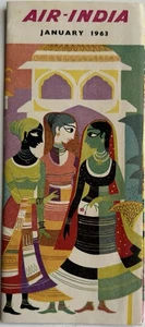 Air India Airlines System Timetable - Jan 1963 - Picture 1 of 2