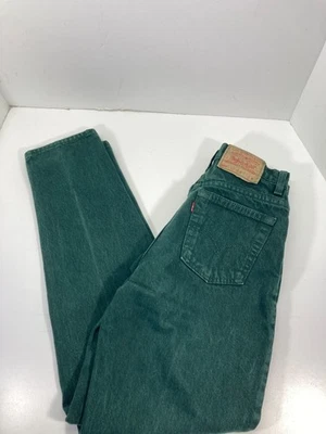 Levi's Tapered Leg Jeans Womens 27X30 Green Denim Relaxed Fit 5-Pockets Vintage - Image 1 of 4