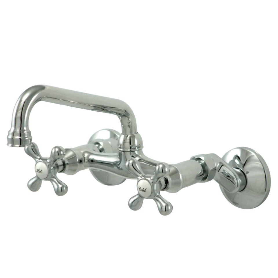 Kingston Brass KS213C Victorian Wall Mount Kitchen Faucet With Cross Handles