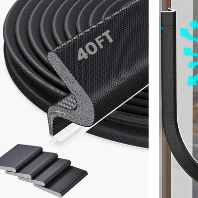 40Ft Kerf Weather Stripping Door Seal Strip for Door Frame Exterior Soundproof - Image 1 of 4