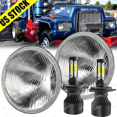 Par de faros LED H4 haz alto/bajo DRL giro para camiones de volteo Mack Granite CV713 Foto 1 de 4