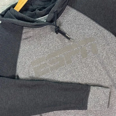 ESPN Para hombres Gris Bloque de Color Pullover Sudadera con Capucha Manga Larga Logo Sudadera Talla M Foto 1 de 4