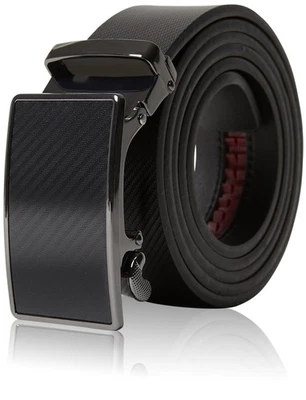 Genuine Leather Mens Ratchet Belt Belts For Men Adjustable Automatic Buckle - Image 1 of 2