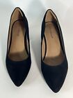 Lane Bryant Black suede 3? heels Size 10 W Preowned Worn Once