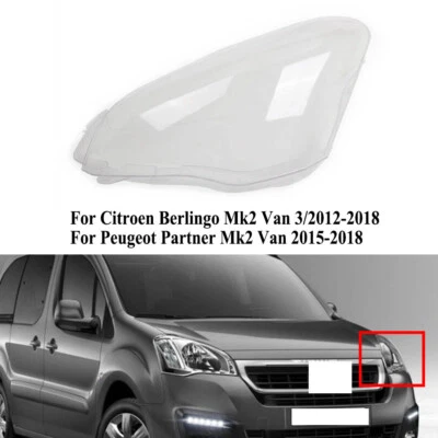 Left Headlight Lens Cover For Citroen Berlingo Mk2 Van 3 Peugeot Partner Mk2 Van - Image 1 of 4