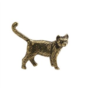 Katzenfigur Messingminiatur Für Das Studienraum Sammlerstück Dekorativ