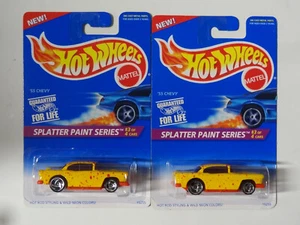 HOT WHEELS #410 - 1955 CHEVY - SPLATTER PAINT #3 - LOT OF 2 - Picture 1 of 1