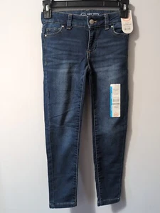 Wonder Nation Girls Kid Adjustable Waist Stretch Super Skinny Jeans Snap Size 7 - Picture 1 of 6