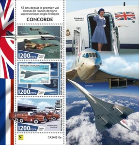 Zentralafrikanische Republik 2024 M/S Concorde Testflug, Feuerwehrauto, Bomberos MNH - Bild 1 von 1