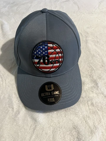NBA Philadelphia 76ers Hat OSFA | Gray | American Flag Logo USA Ultra Game NWT Cover