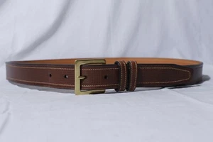 Trafalgar Men's Handcrafted Italian Brown Calfskin Leather Belt 42 - Picture 1 of 12