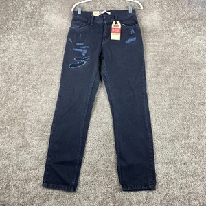 Levi's 502 Regular Taper Jeans Boys Size W27xL27 Navy Dark Wash Cotton - Picture 1 of 10