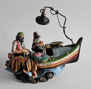 Vintage Mario Garesi Italian Terracotta Fishing Boat Nautical Sculpture Figure - Picture 1 of 14