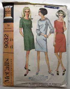 VTG McCall's Sewing Pattern #9032 Women's Dress in 3 Versions Size 16.5 - Picture 1 of 6