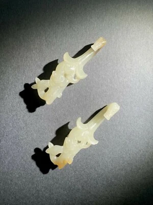 Rare Chinese Jade Tiger Deer Belt Hook Han Dynasty ( 206 B. C.-220 A. D.) - Image 1 of 4