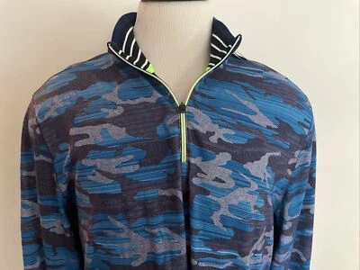 ROBERT GRAHAM STREETS Azul Marino HOMBRE NUEVO MEDIA CREMALLERA SUÉTER TALLA XL Foto 1 de 4