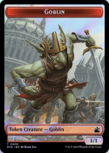 Goblin (0008) // Beast Double-Sided Token 8//14 MTG RVR NM Foil - Picture 1 of 2
