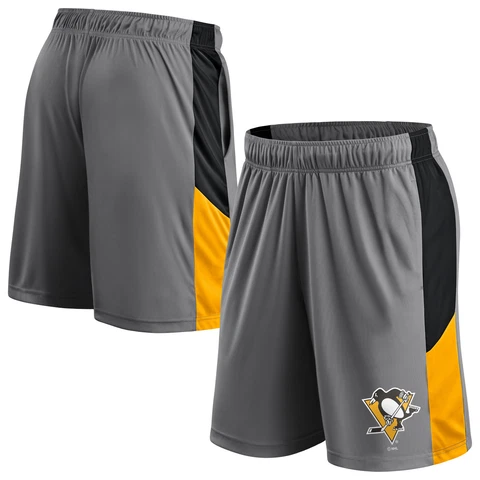 Men's Fanatics Branded Gray Pittsburgh Penguins Primary Logo Shorts Cover