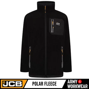 JCB Full Zip Heavyweight Trade Fleece Side Pockets Elbow Patches Chest Pocket - Picture 1 of 7